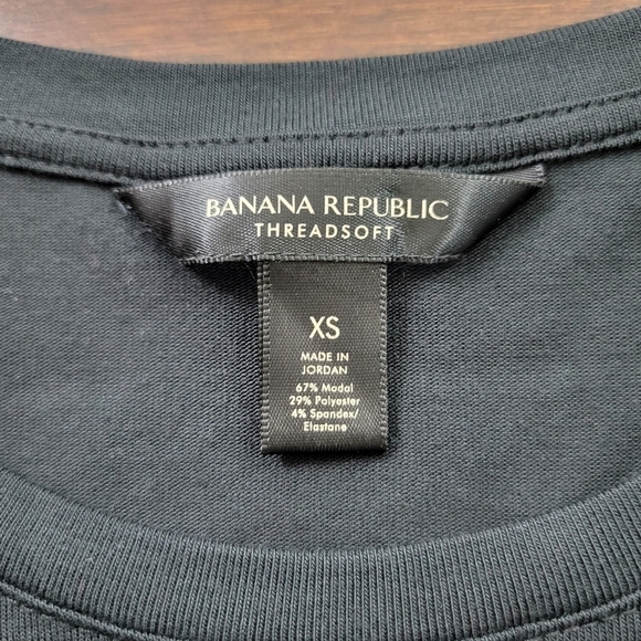 Banana Republic Threadsoft Pleated Shoulder Long Sleeve Stretchy Top XS Black - Picture 5 of 9